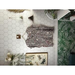 Fillity Paisley Tan Patterned Flowy Blouse - Size - 44